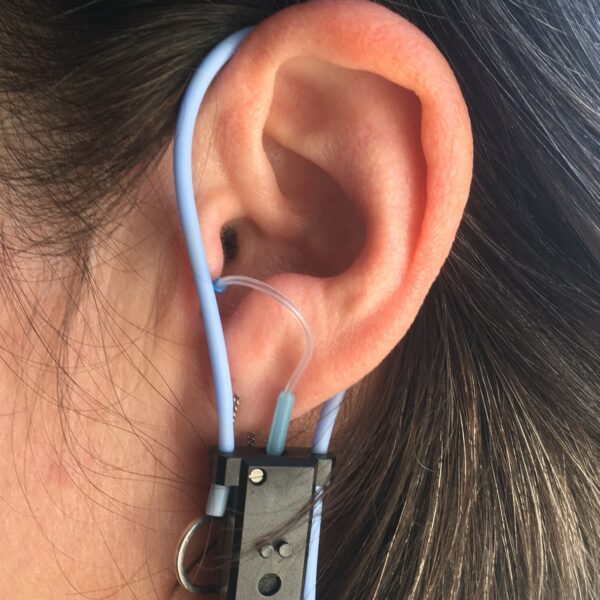 Real-Ear Measurements. Ear Key Tube probe in ear.